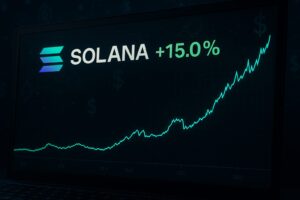Solana corre a marcar un gol del 15% en dólares tras corrección técnica y crecimiento en activos tokenizados
