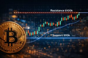 Lee más sobre el artículo El precio del bitcoin se enfrenta al reto de los 100k y a niveles técnicos decisivos